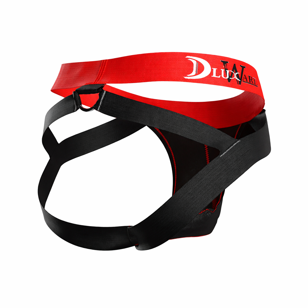 D-Ring'd Jockstrap - Black & Red