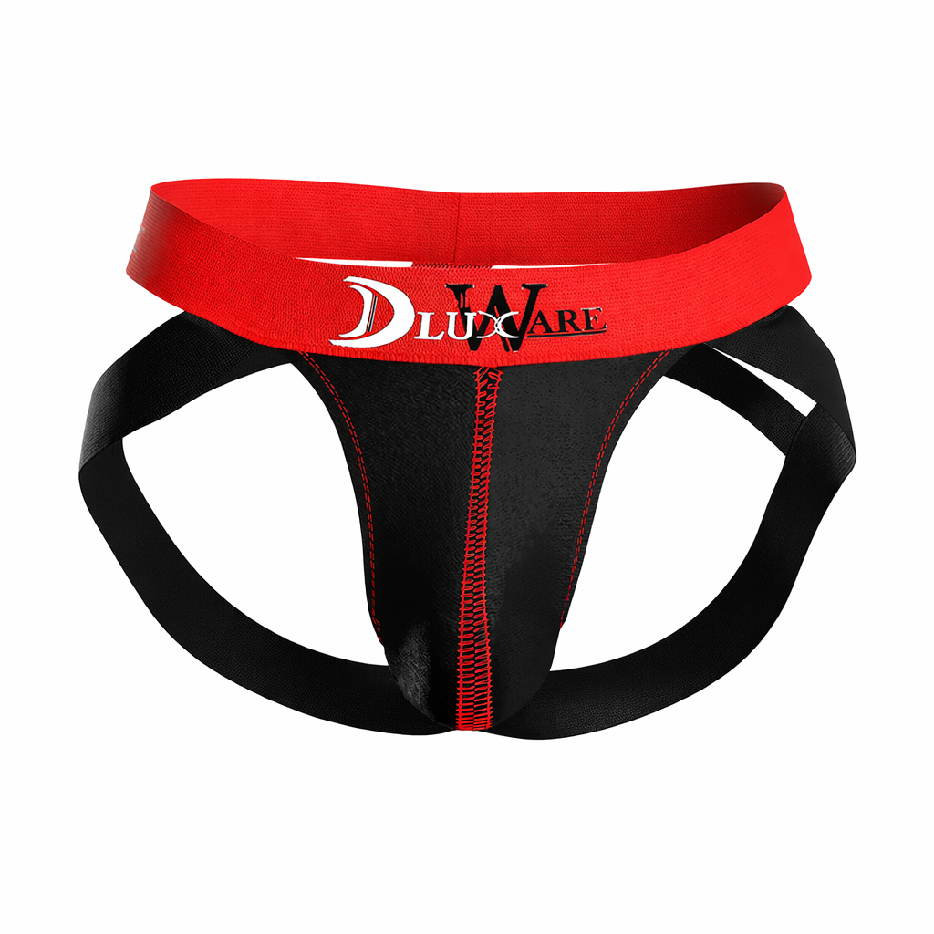 D-Ring'd Jockstrap - Black & Red
