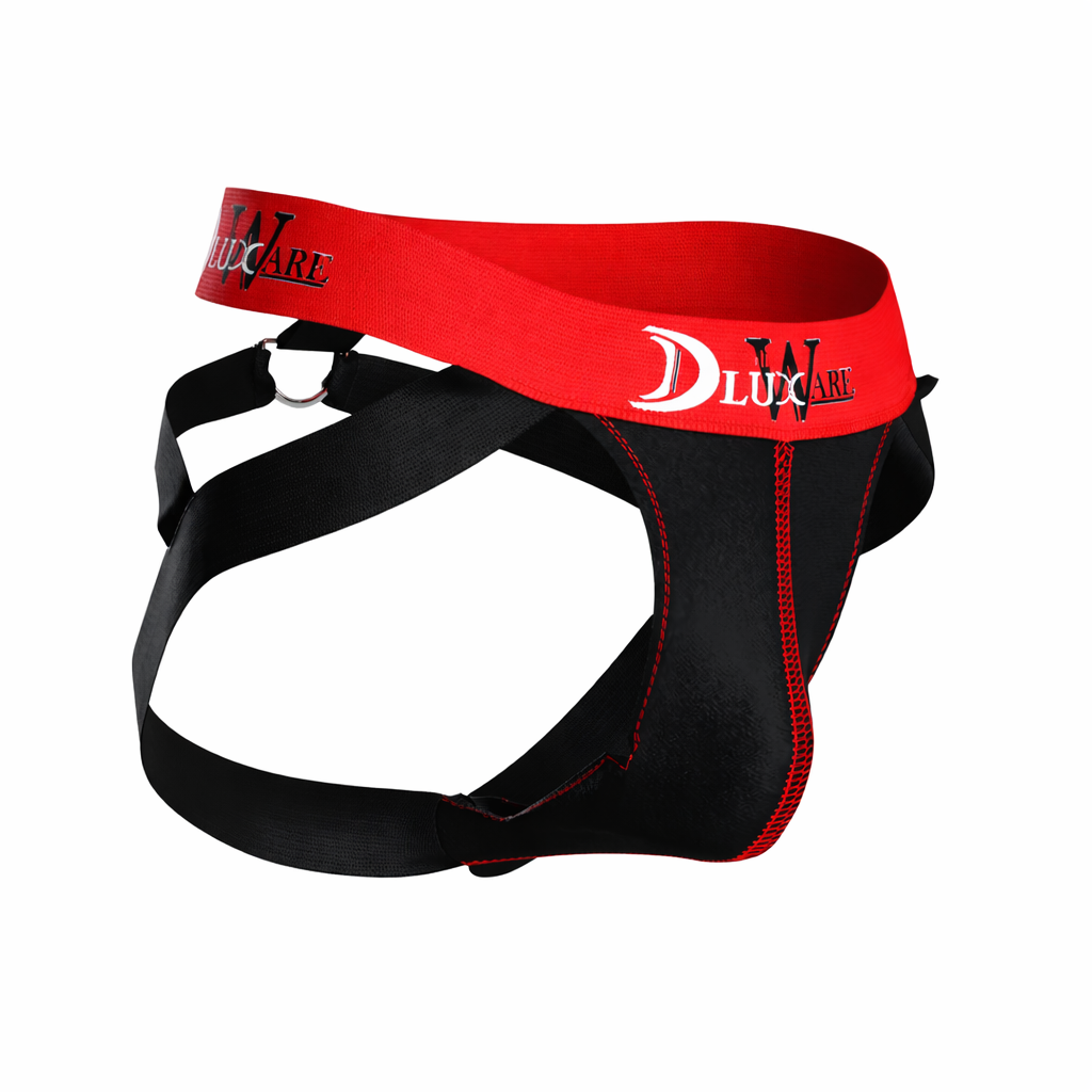 D-Ring'd Jockstrap - Black & Red