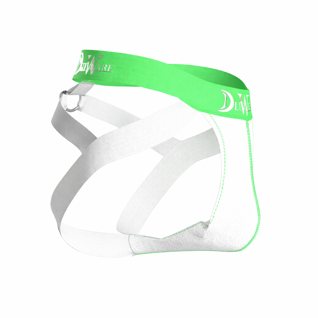 D-Ring'd Jockstrap - White & Green
