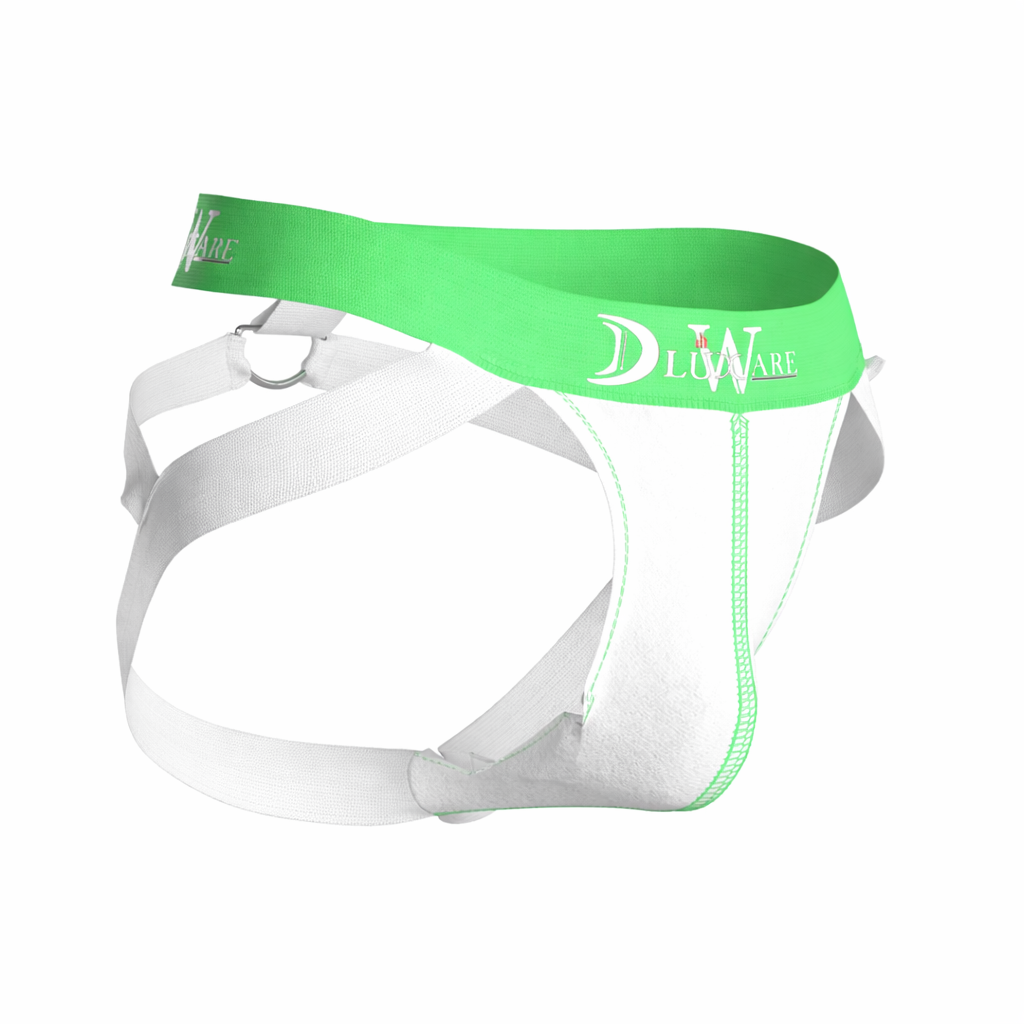 D-Ring'd Jockstrap - White & Green