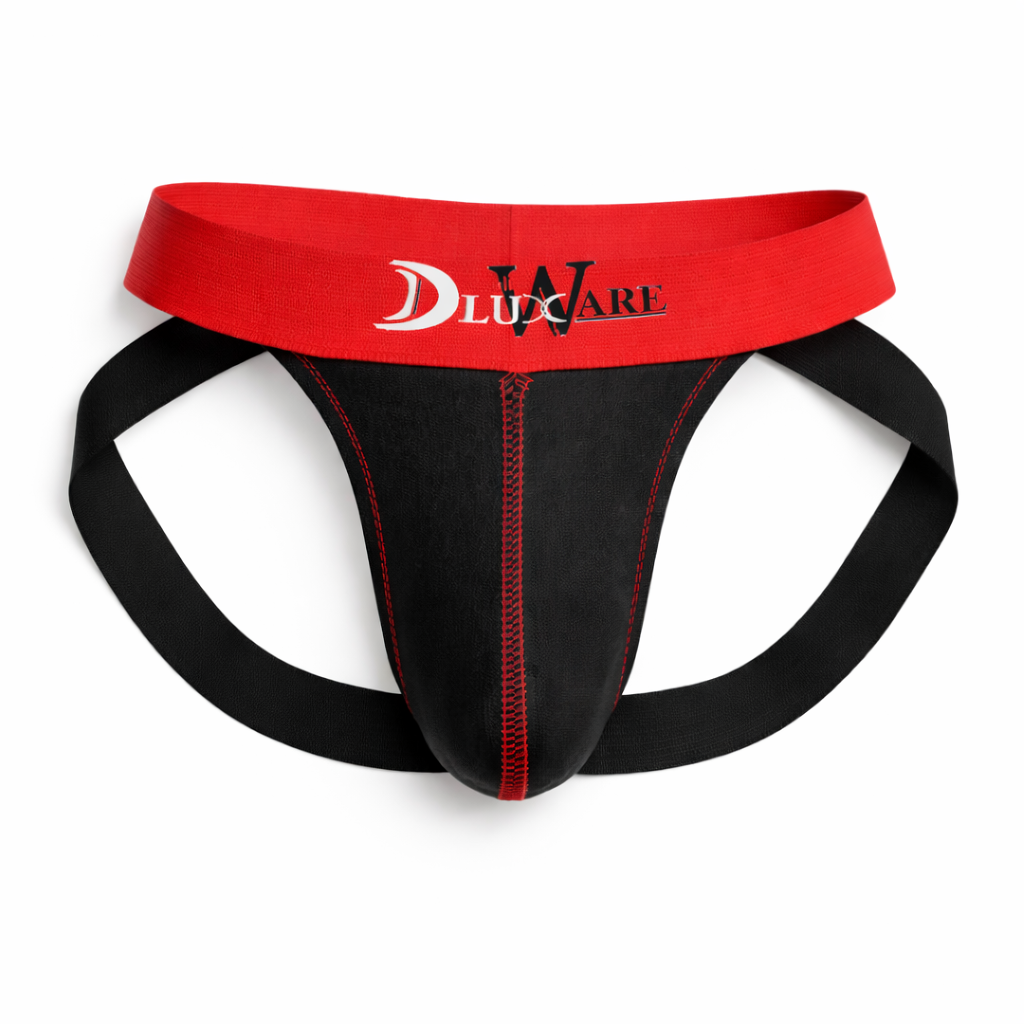 D-Ring'd Jockstrap - Black & Red