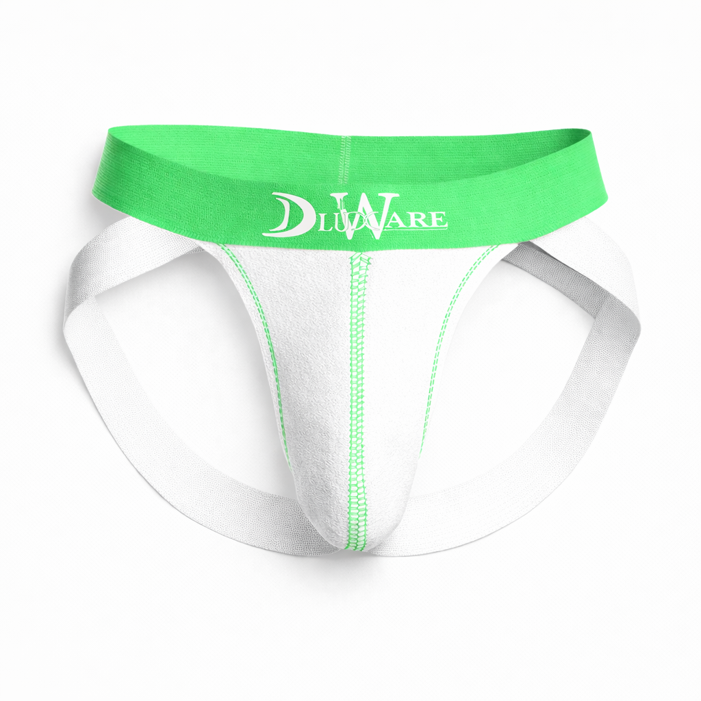 D-Ring'd Jockstrap - White & Green